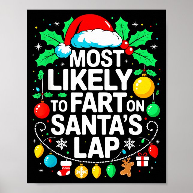Affiche Most Likely To Fart On Santa's Lap Family Matching (Devant)
