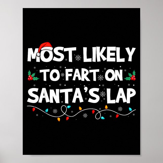 Affiche Most Likely To Fart On Santa's Lap Family Matching (Devant)