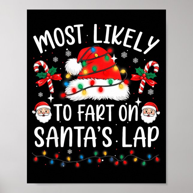 Affiche Most Likely To Fart On Santa's Lap Matching Family (Devant)