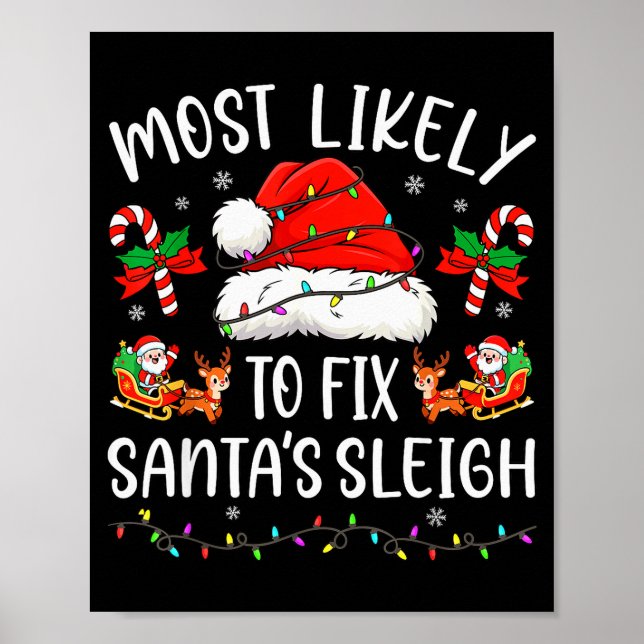 Affiche Most Likely To Fix Santa Sleigh Family Matching Ch (Devant)