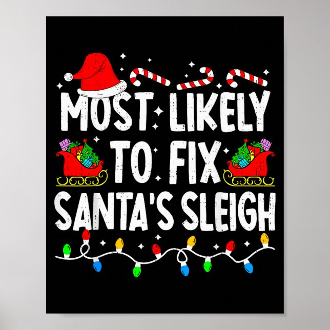 Affiche Most Likely To Fix Santa Sleigh Family Matching Ch (Devant)