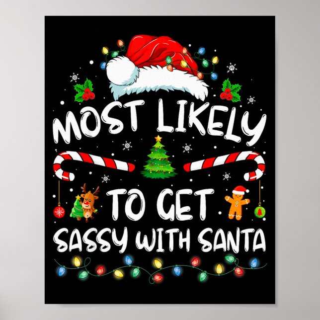 Affiche Most Likely To Get Sy With Santa Funny Family Chri (Devant)