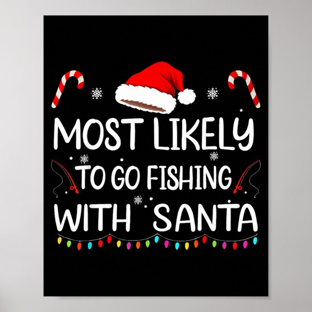 Affiche Most Likely To Go Fishing With Santa Family Christ (Devant)