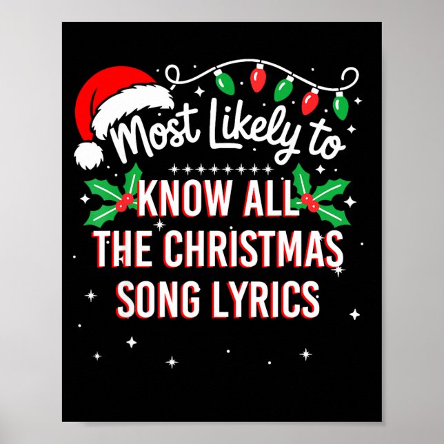 Affiche Most Likely To Know All The Christmas Song Lyrics  (Devant)