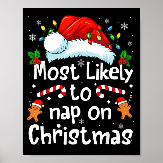 Affiche Most Likely To Nap On Christmas Funny Family Match (Devant)