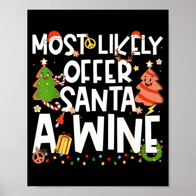 Affiche Most Likely To Offer Santa A Wine Family Matching  (Devant)