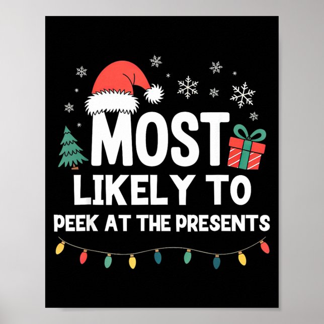 Affiche Most Likely To Peek At The Christmas Funny Xmas  (Devant)