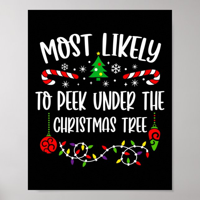 Affiche Most Likely To Peek Under The Christmas Tree Famil (Devant)