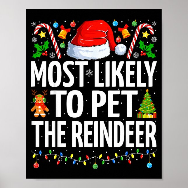 Affiche Most Likely To Pet The Reindeer Funny Family Chris (Devant)
