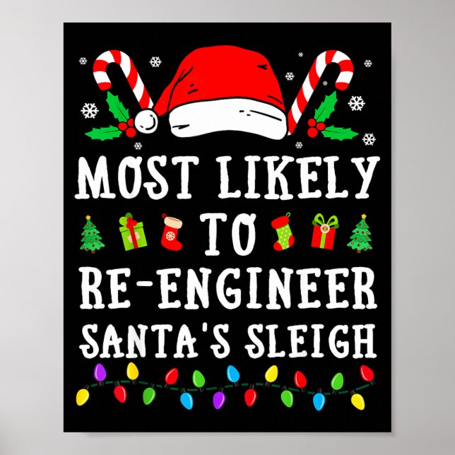 Affiche Most Likely To Re-engineer Santa's Sleigh Christma (Devant)
