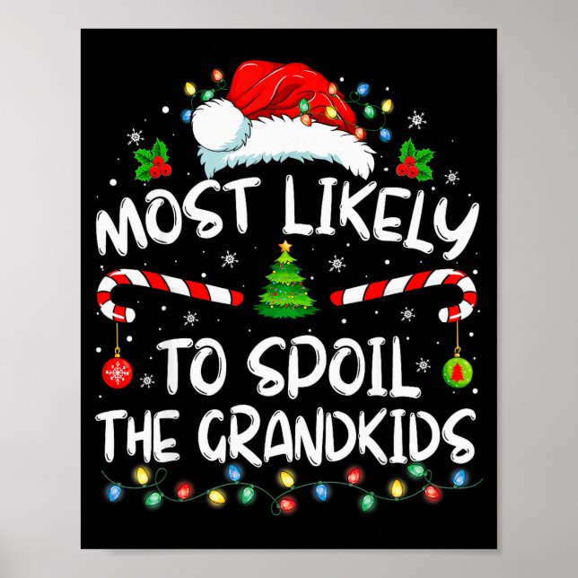Affiche Most Likely To Sil The Grandkids Funny Christmas G (Devant)