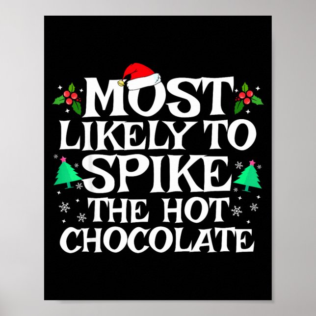 Affiche Most Likely To Ske The Hot Chocolate Funny Christm (Devant)