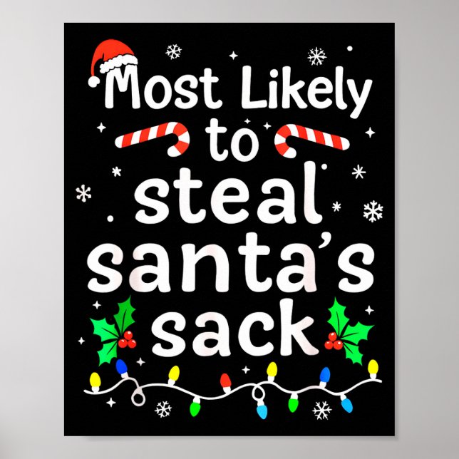 Affiche Most Likely To Steal Santa’s Sack Family Xmas Holi (Devant)