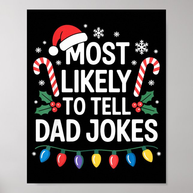 Affiche Most Likely To Tell Dad Jokes Funny Christmas  (Devant)