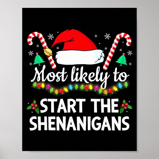Affiche Most Likely To The Shenanigans Funny Xmas Family M (Devant)