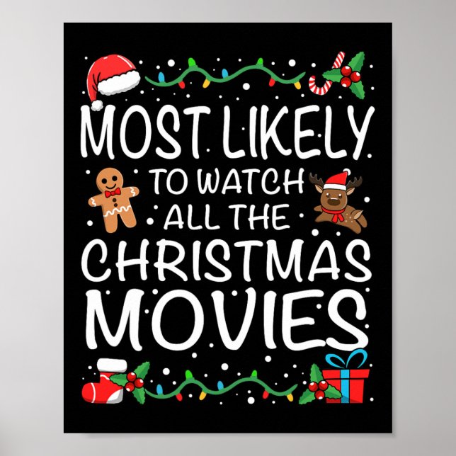Affiche Most Likely To Watch The Christmas Movies Family C (Devant)