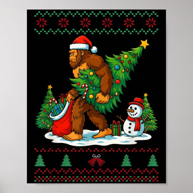 Affiche Most Wonderful Christmas Bigfoot Christmas Tree Li (Devant)