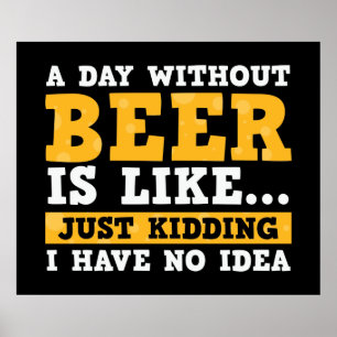 Affiche mot à bière amusant art home bar mancave