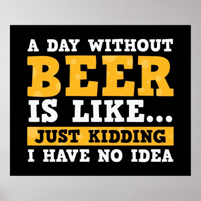 Affiche mot à bière amusant art home bar mancave (Devant)