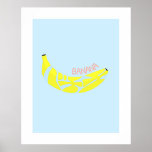 Affiche Mot banane en japonais, Kanji, Hiragana Word Art