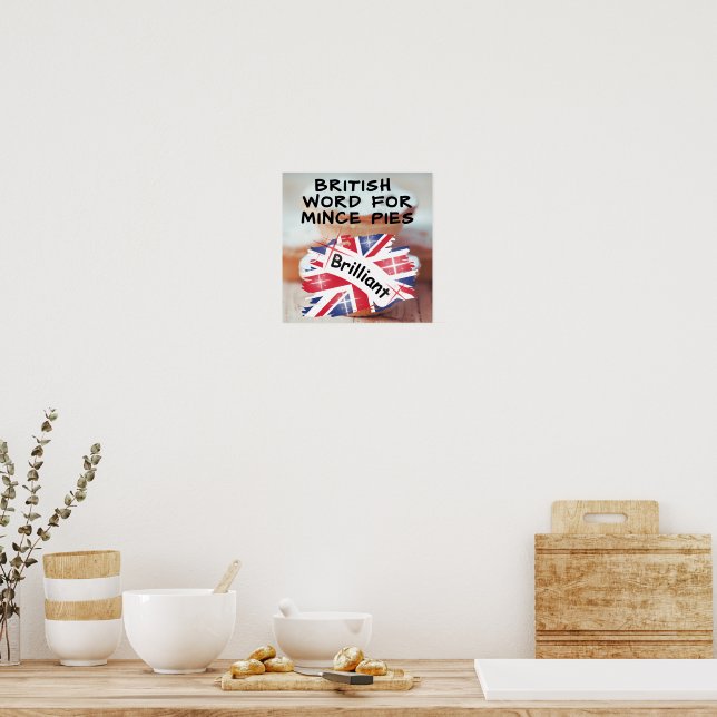 Affiche Mot britannique pour les tartes aux fruits secs -  (Cuisine)