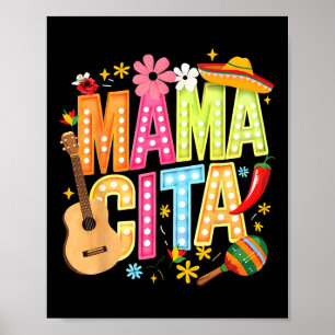 Affiche Mot Cinque De Mayo Mamacita Mexicaine Mama Cita Fe