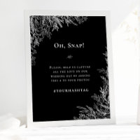 Mot-clé de mariage avec verdure noir et blanc