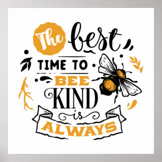 Affiche mot d'abeille inspirant mignon