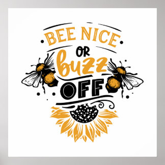 Affiche mot d'abeille sarcastique