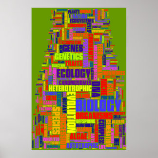 Affiche Mot de biologie No 1 vert vibrant