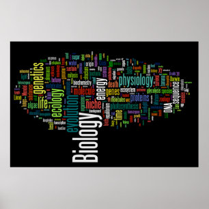 Affiche Mot de biologie No 5 Noir