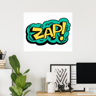 Affiche mot de bulle de parole ZAP, illustration dessinée