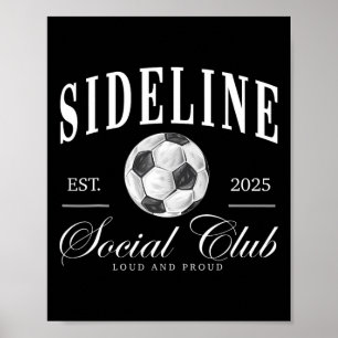 Affiche Mot de club social de côté des femmes Footballeuse