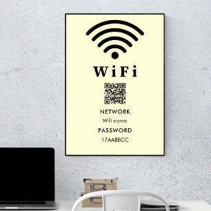 Affiche Mot de passe du code QR Wifi Analyser Pour Conne