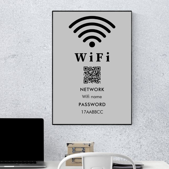 Affiche Mot de passe du code QR Wifi | Analyser Pour Conne (Créateur téléchargé)
