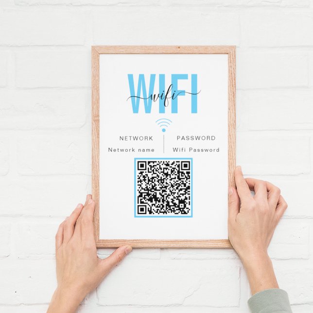 Affiche Mot de passe réseau WIFI mignon | Code QR (Créateur téléchargé)