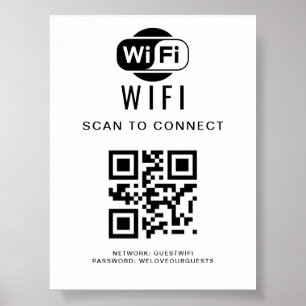 Affiche Mot de passe Wifi Analyse du code QR pour se con