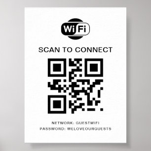 Affiche Mot de passe Wifi   Analyse du code QR pour se con
