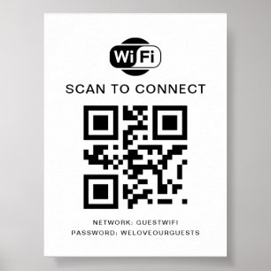 Affiche Mot de passe Wifi   Analyse du code QR pour se con