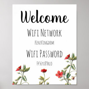 Affiche Mot de passe Wifi de bienvenue