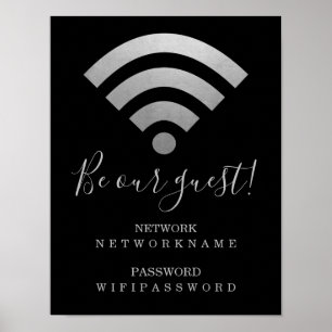 Affiche Mot de passe Wifi et réseau personnalisé