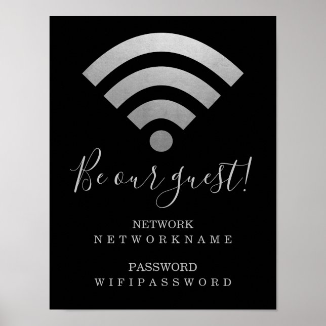 Affiche Mot de passe Wifi et réseau personnalisé (Devant)