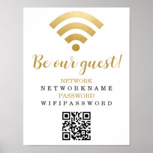 Affiche Mot de passe Wifi et réseau personnalisé