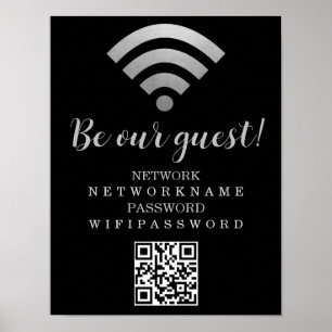 Affiche Mot de passe Wifi et réseau personnalisé