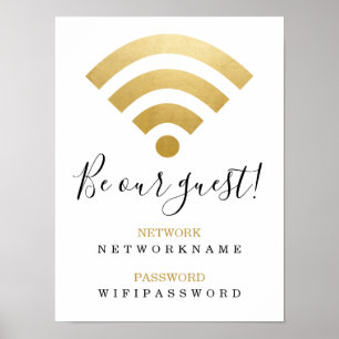 Affiche Mot de passe Wifi et réseau personnalisés