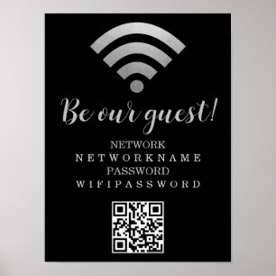 Affiche Mot de passe Wifi et réseau personnalisés