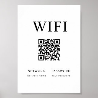 Affiche Mot de passe Wifi minimal signer avec l'affiche de