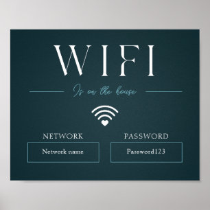 Affiche Mot de passe Wifi vert et connexion réseau