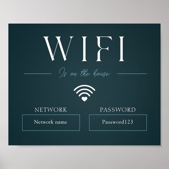Affiche Mot de passe Wifi vert et connexion réseau (Devant)
