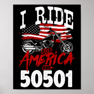 Affiche Motard anti Trump 50501 Pro-démocratie R